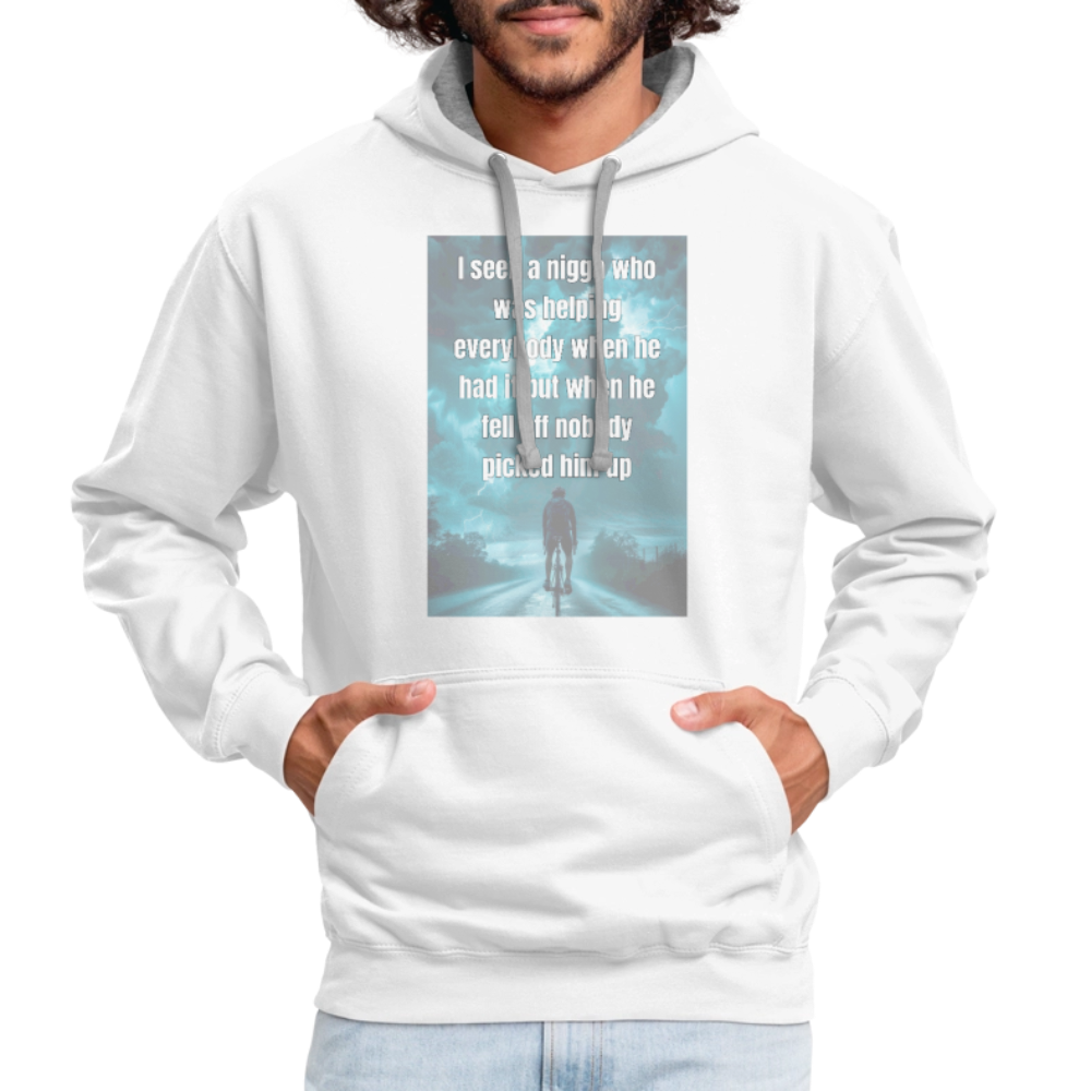 Contrast Hoodie - white/gray