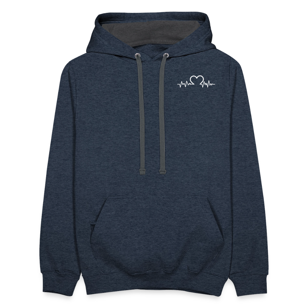 Contrast Hoodie - indigo heather/asphalt