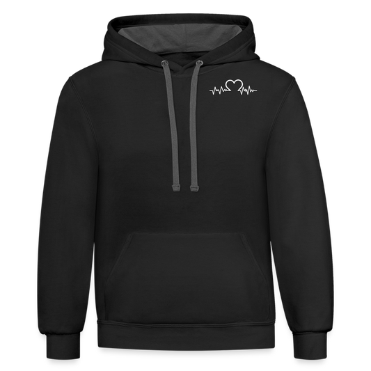 Contrast Hoodie - black/asphalt