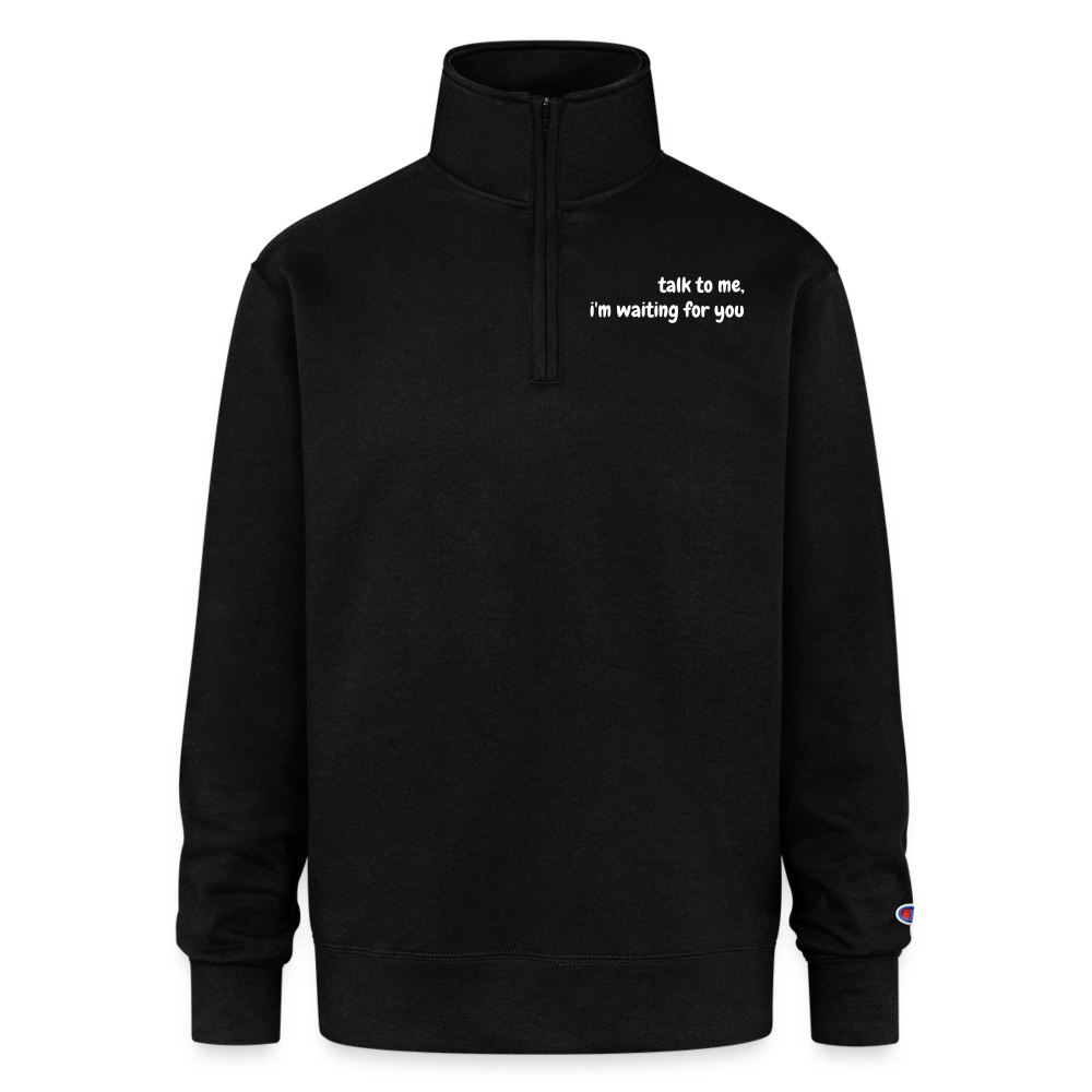 Champion Unisex 1/4 Zip Pullover Sweatshirt - black