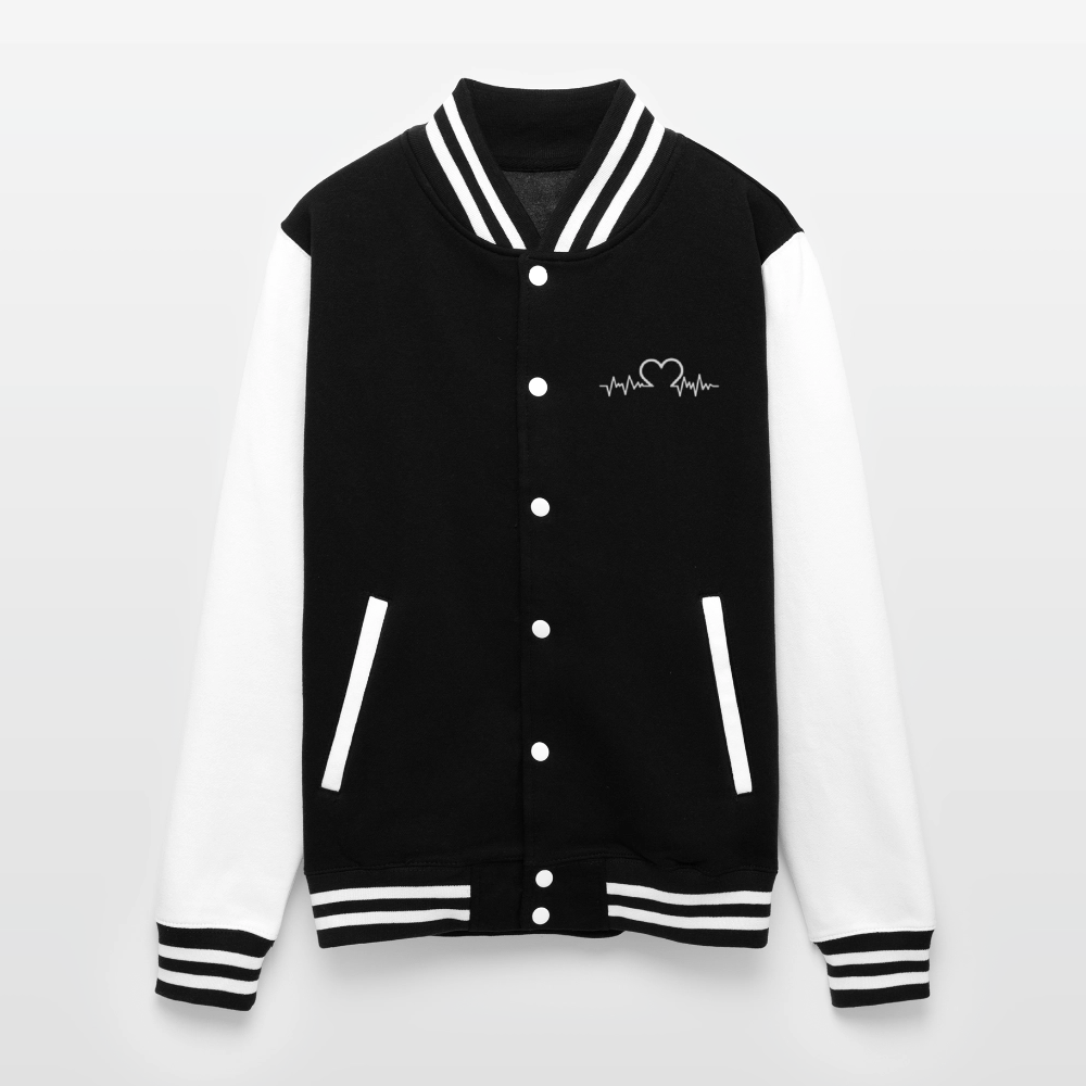 Just Hoods Heavyweight Letterman Jacket - black/white