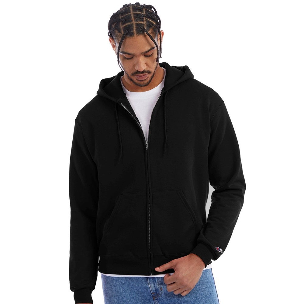 Champion Unisex Full Zip Hoodie - black