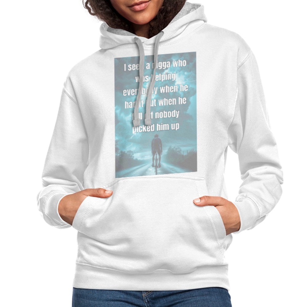 Contrast Hoodie - white/gray