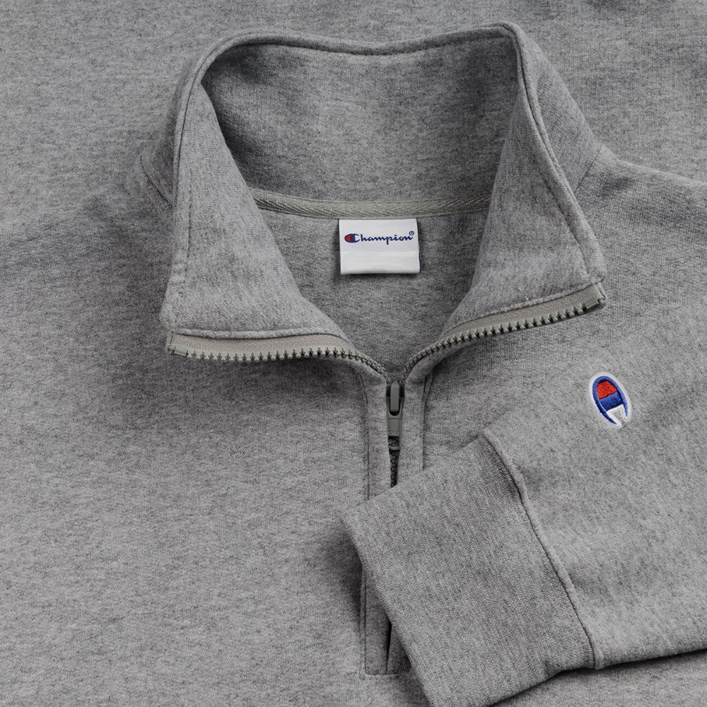 Champion Unisex 1/4 Zip Pullover Sweatshirt - heather gray