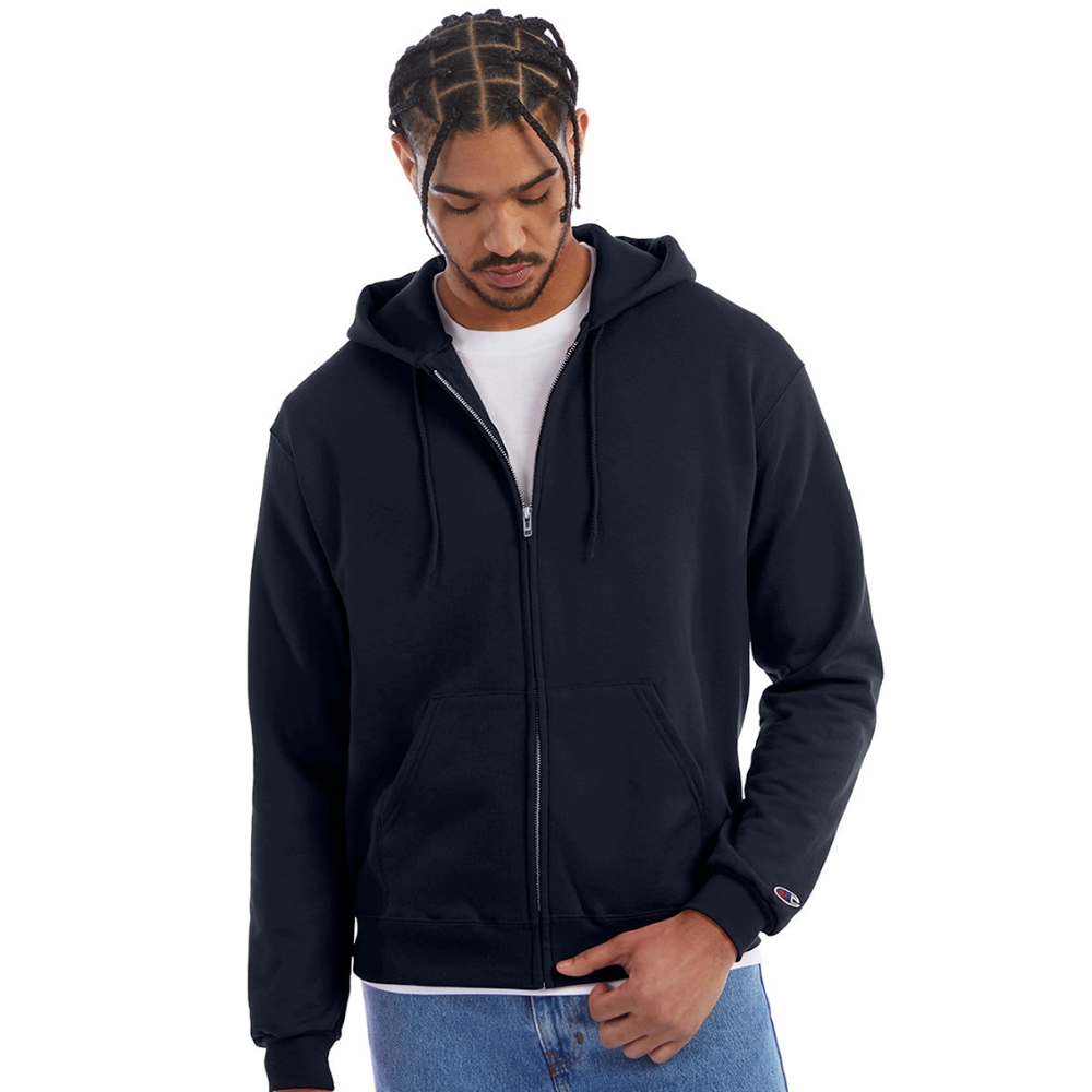 Champion Unisex Full Zip Hoodie - navy