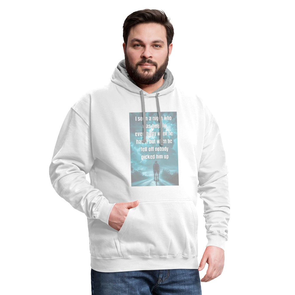 Contrast Hoodie - white/gray