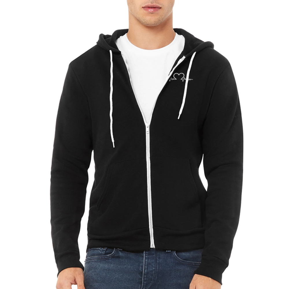 Bella + Canvas Unisex Full Zip Hoodie - black