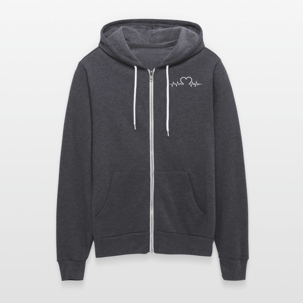 Bella + Canvas Unisex Full Zip Hoodie - charcoal grey