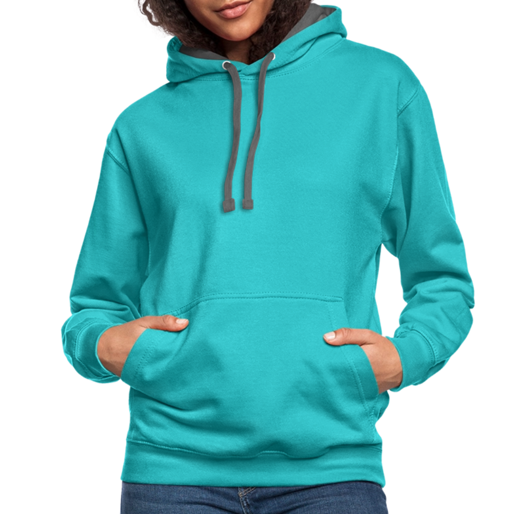 Contrast Hoodie - scuba blue/asphalt