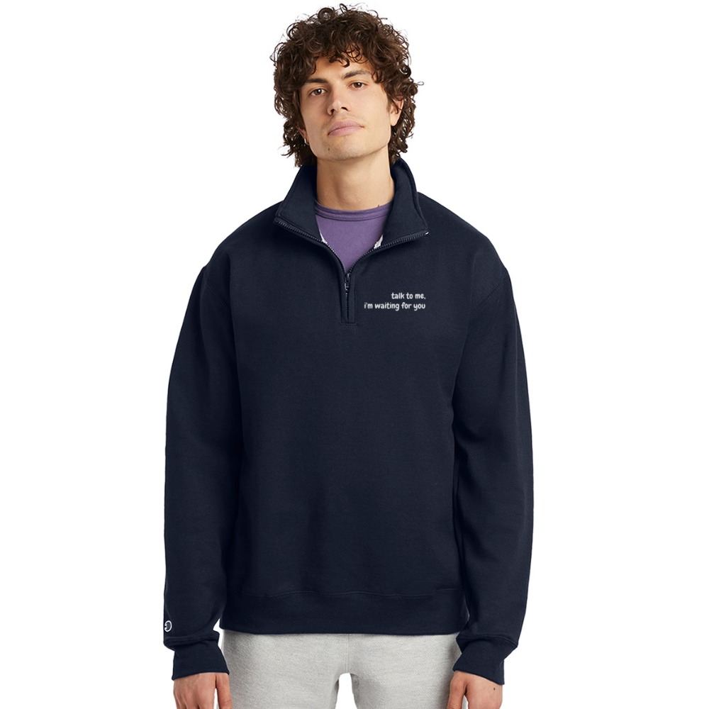 Champion Unisex 1/4 Zip Pullover Sweatshirt - navy