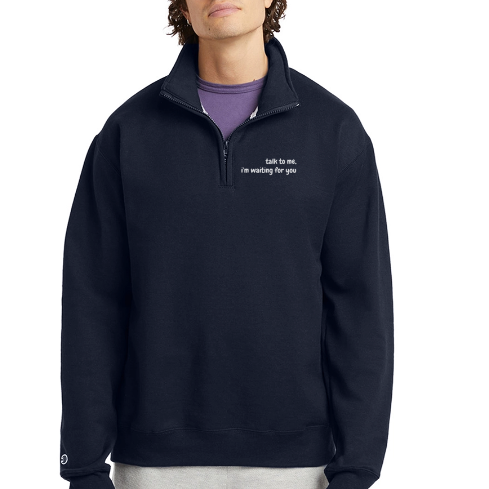 Champion Unisex 1/4 Zip Pullover Sweatshirt - navy