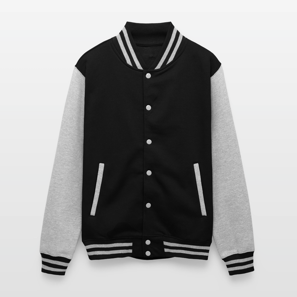 Just Hoods Heavyweight Letterman Jacket - black/heather grey