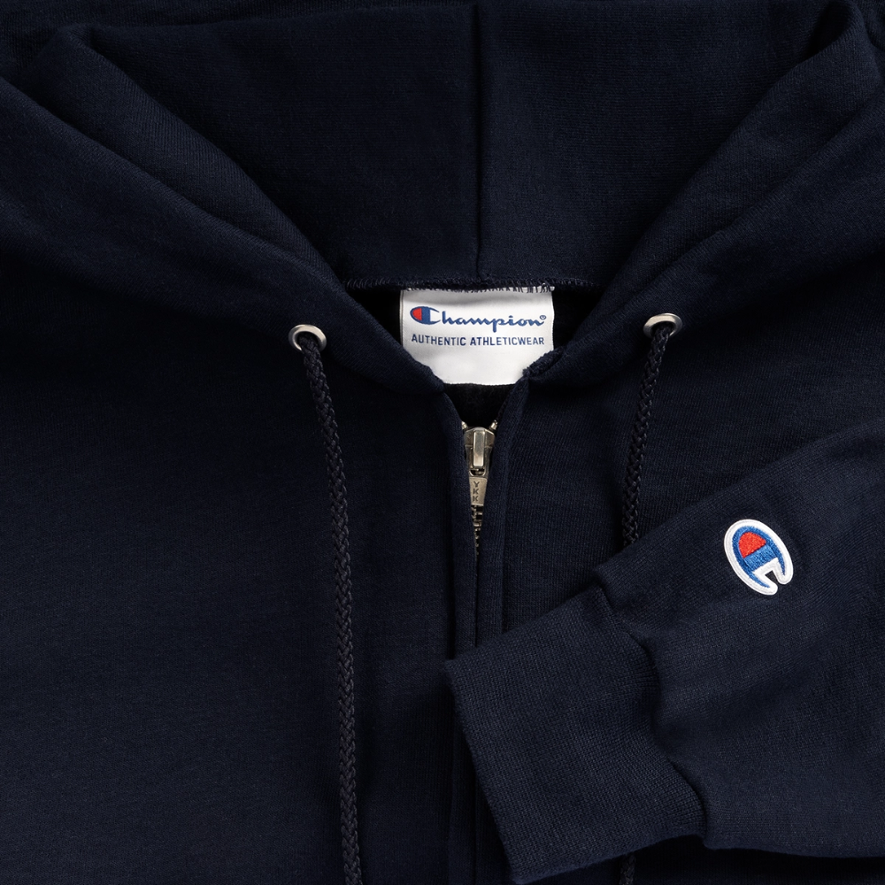 Champion Unisex Full Zip Hoodie - navy