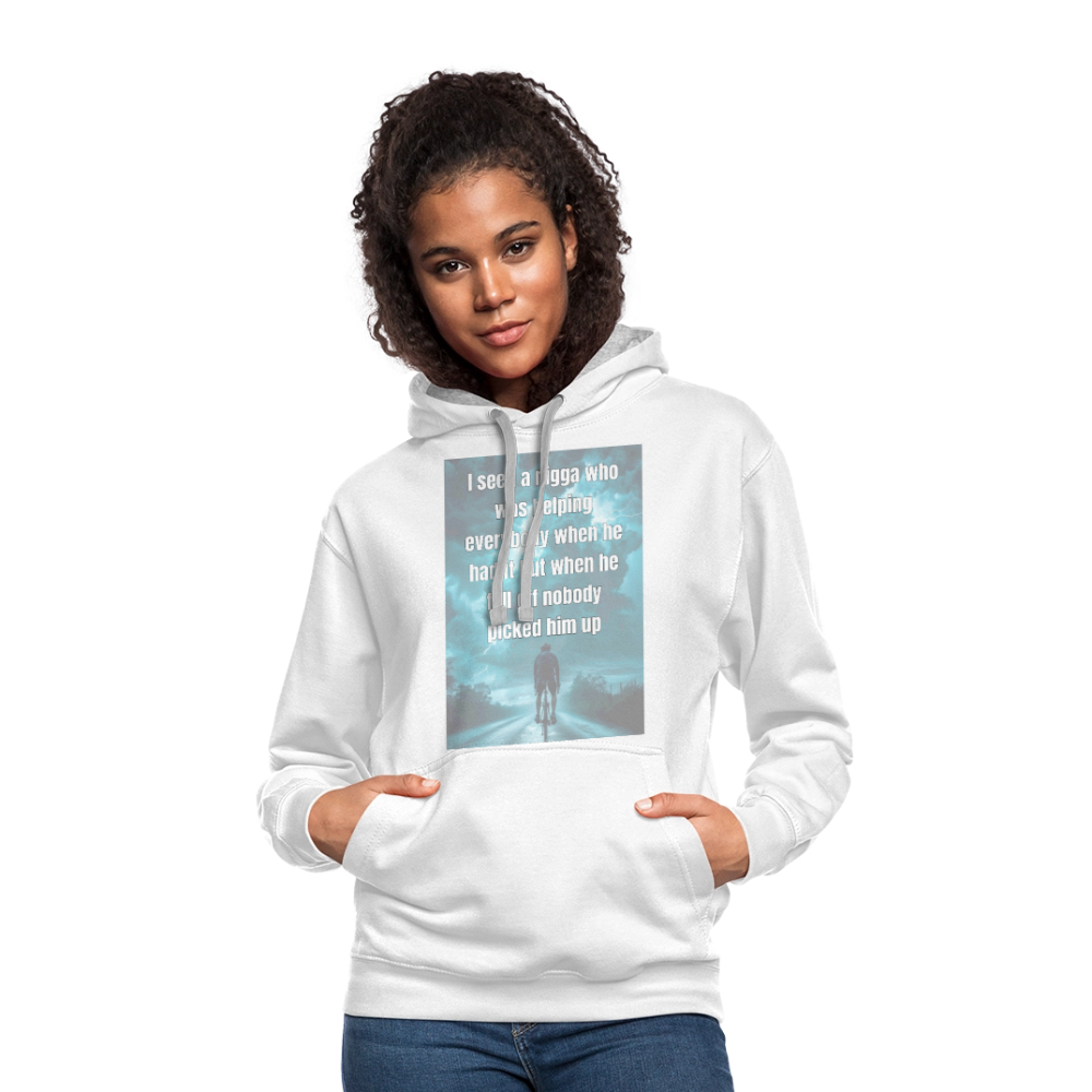 Contrast Hoodie - white/gray