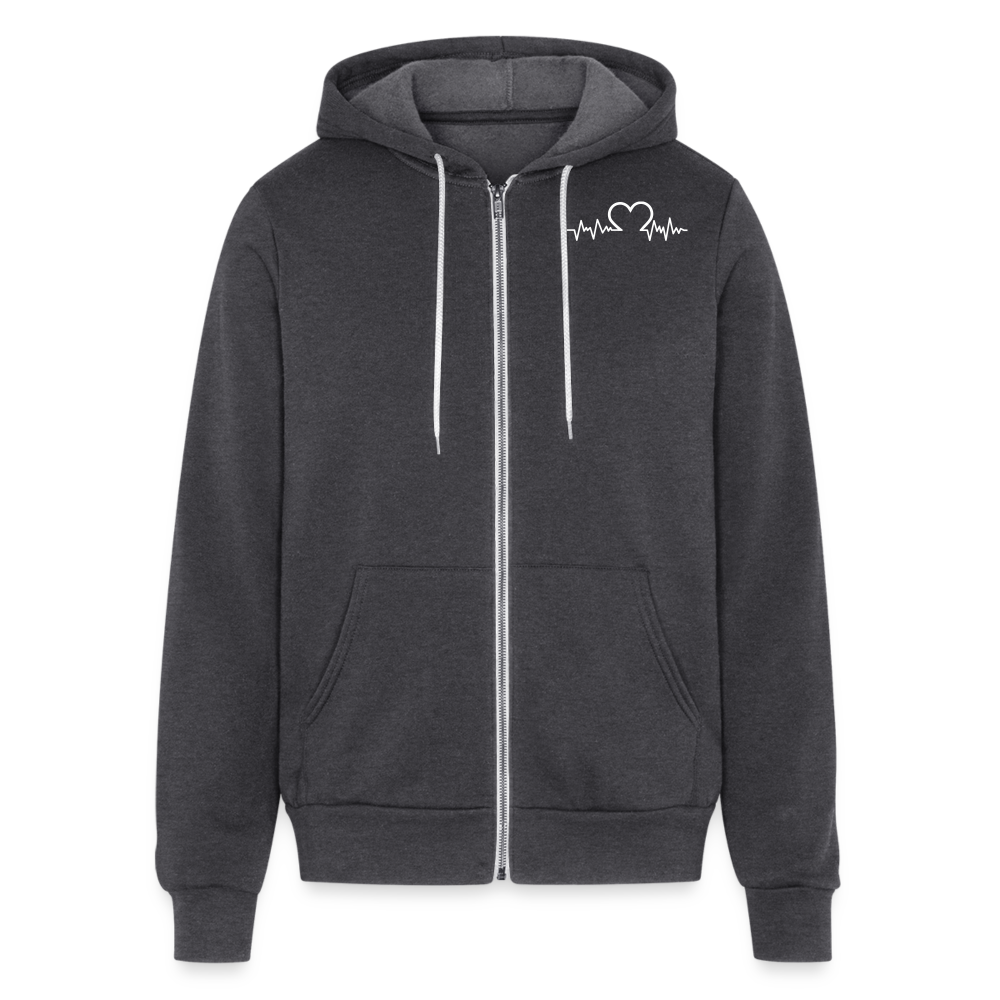 Bella + Canvas Unisex Full Zip Hoodie - charcoal grey