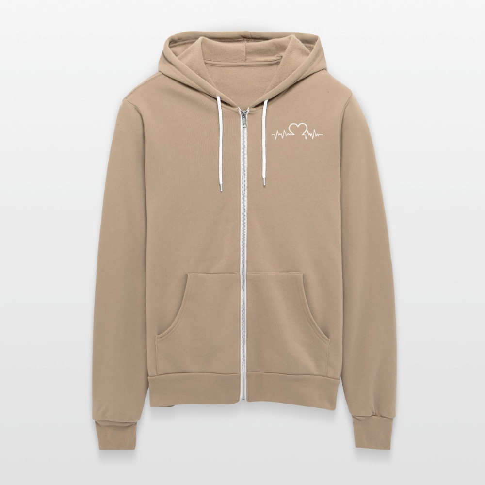 Bella + Canvas Unisex Full Zip Hoodie - tan