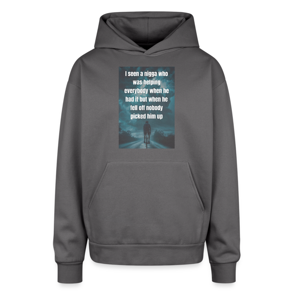 Oversized Hooded Sweatshirt - graphite gray