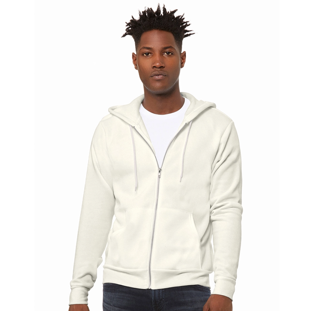 Bella + Canvas Unisex Full Zip Hoodie - vintage white