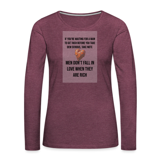 Women's Premium Long Sleeve T-Shirt - heather burgundy