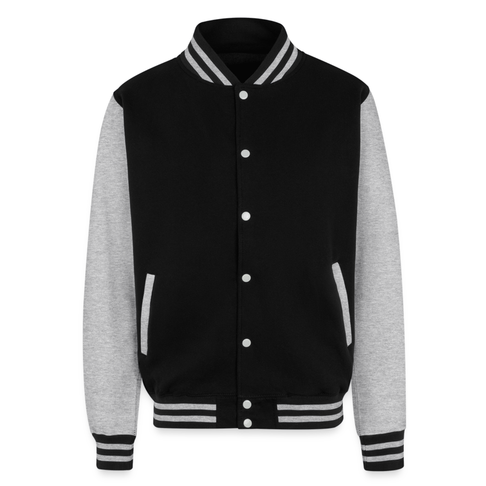 Just Hoods Heavyweight Letterman Jacket - black/heather grey