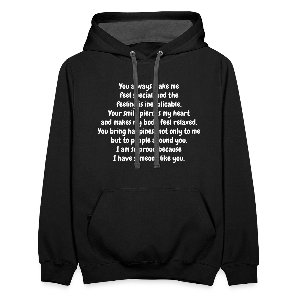 Contrast Hoodie - black/asphalt