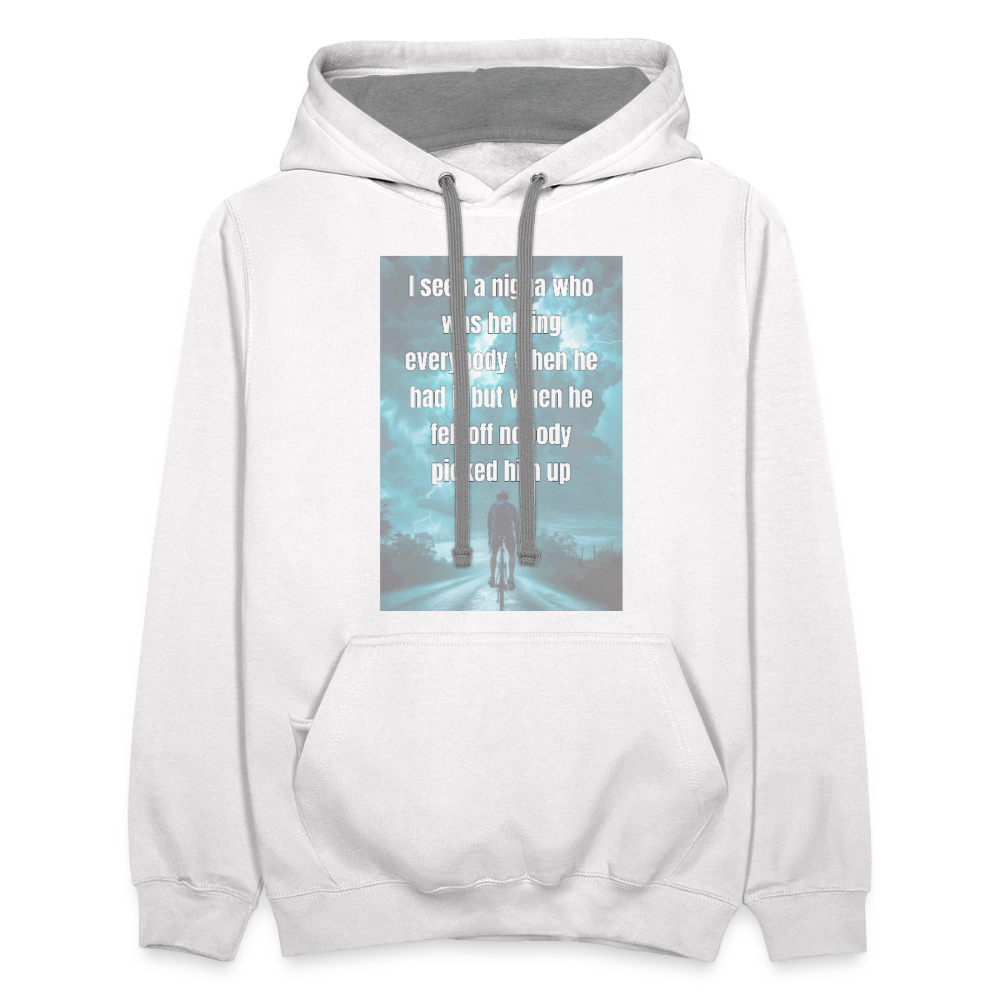 Contrast Hoodie - white/gray