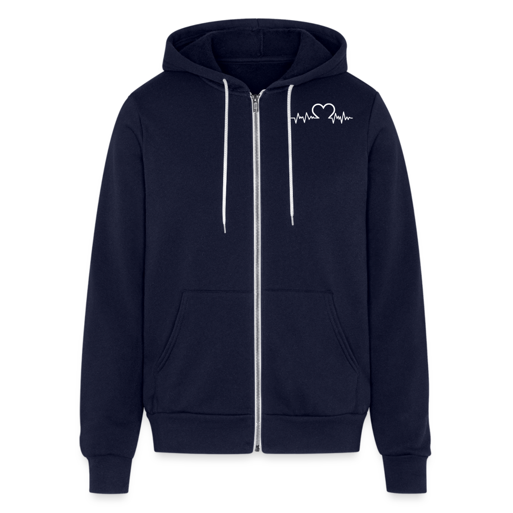 Bella + Canvas Unisex Full Zip Hoodie - navy