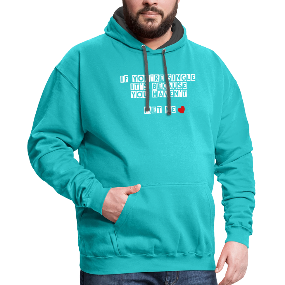 Contrast Hoodie - scuba blue/asphalt