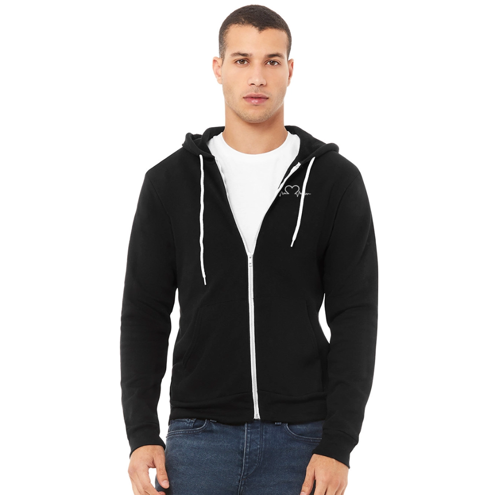 Bella + Canvas Unisex Full Zip Hoodie - black