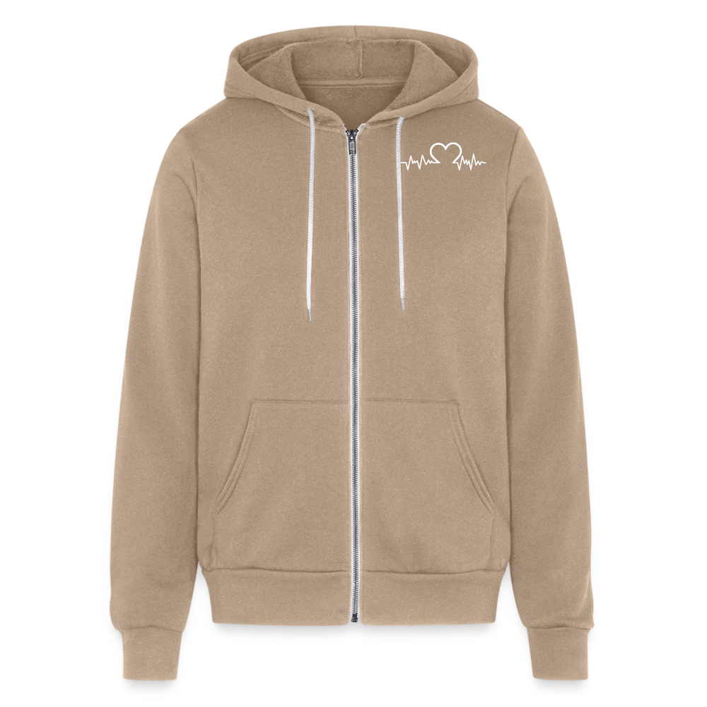 Bella + Canvas Unisex Full Zip Hoodie - tan