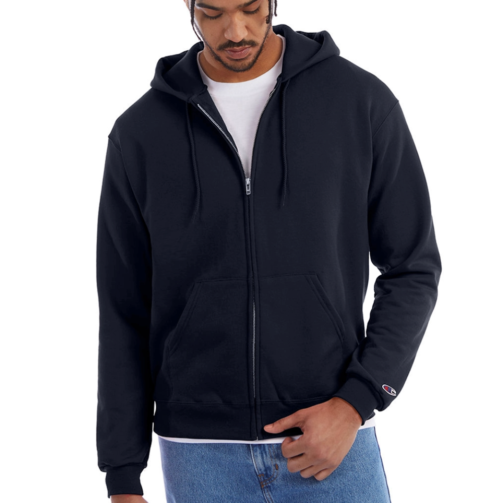 Champion Unisex Full Zip Hoodie - navy