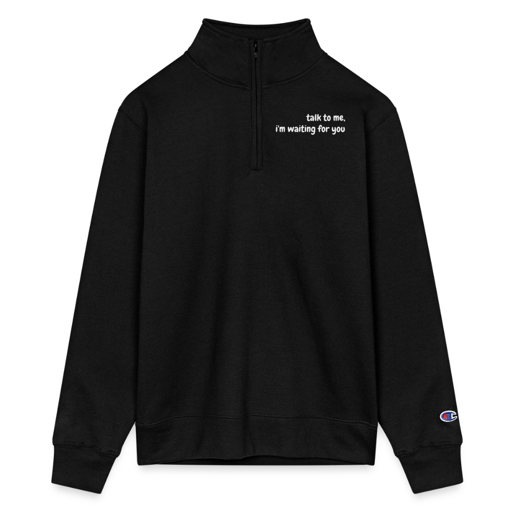 Champion Unisex 1/4 Zip Pullover Sweatshirt - black