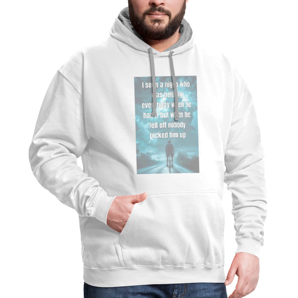 Contrast Hoodie - white/gray