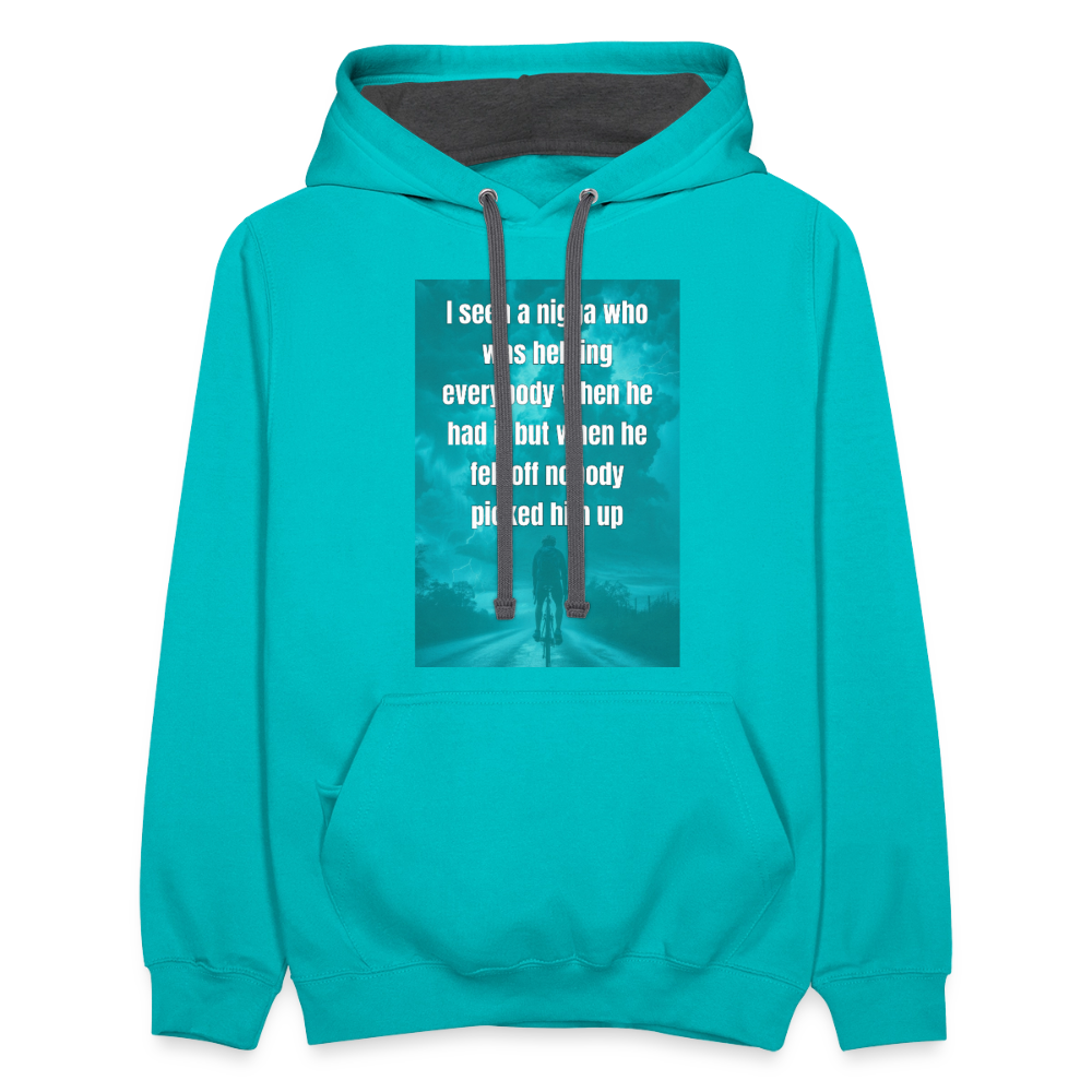 Contrast Hoodie - scuba blue/asphalt