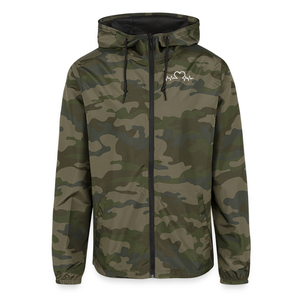 Unisex Lightweight Windbreaker Jacket - green camo