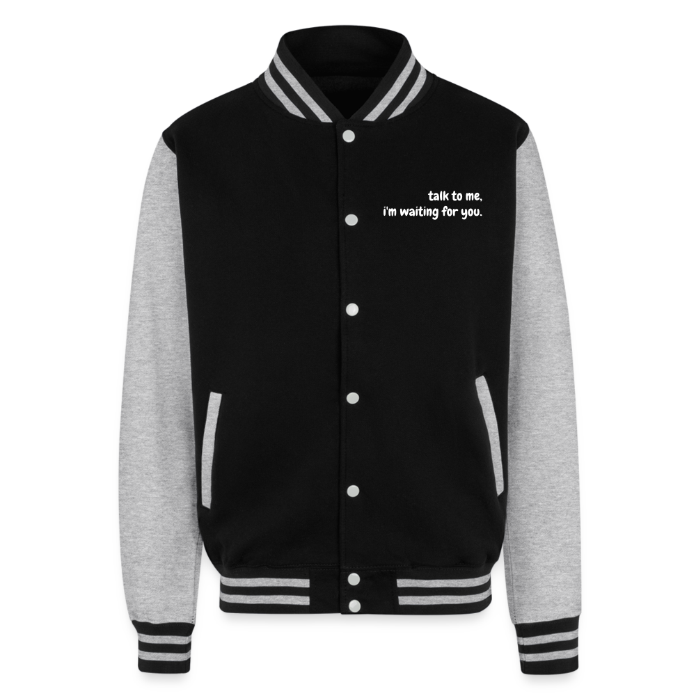 Just Hoods Heavyweight Letterman Jacket - black/heather grey