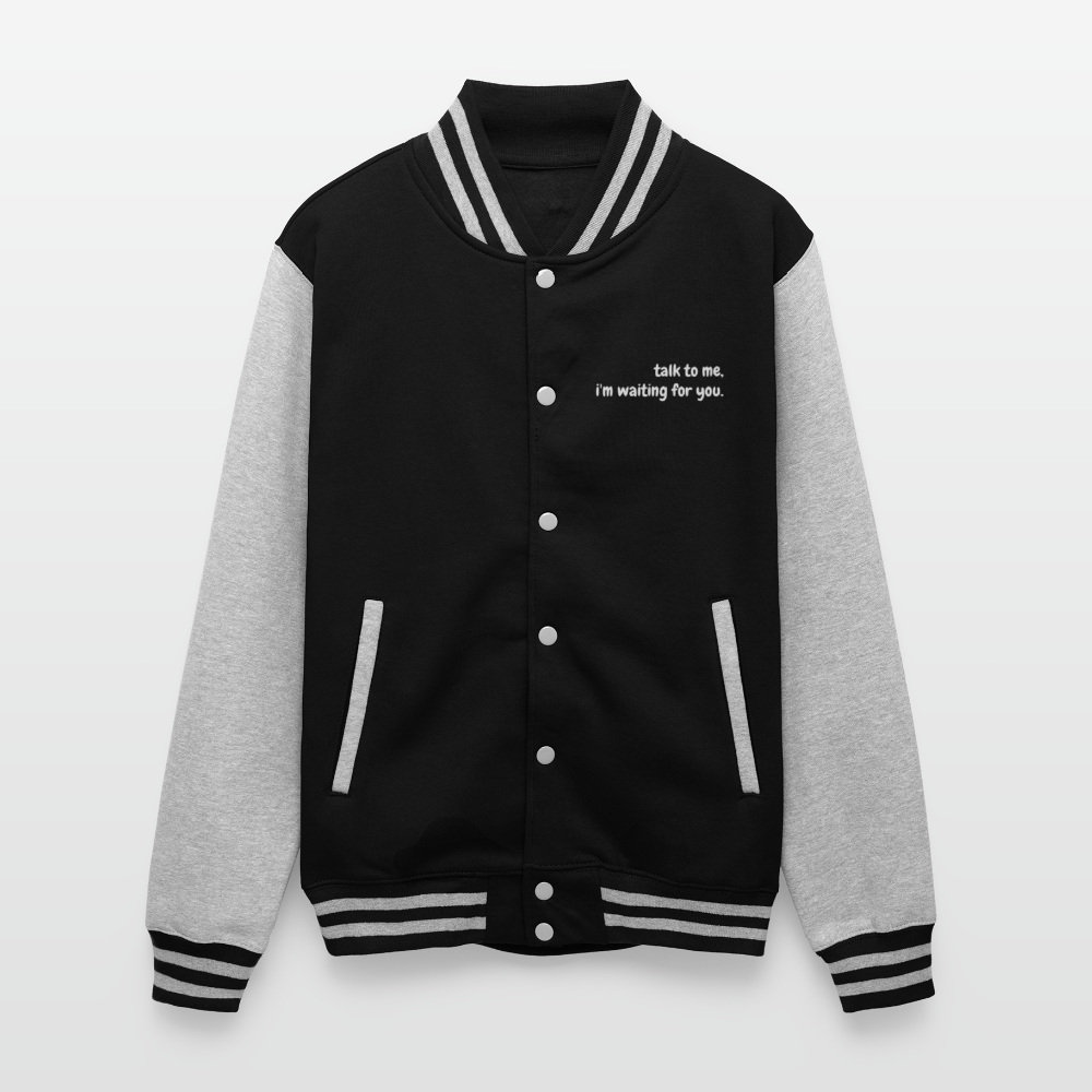 Just Hoods Heavyweight Letterman Jacket - black/heather grey